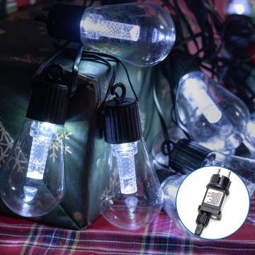 Aigostar - LED lauko dekoratyvinė girlianda 10xLED/8m IP44 šaltai balta