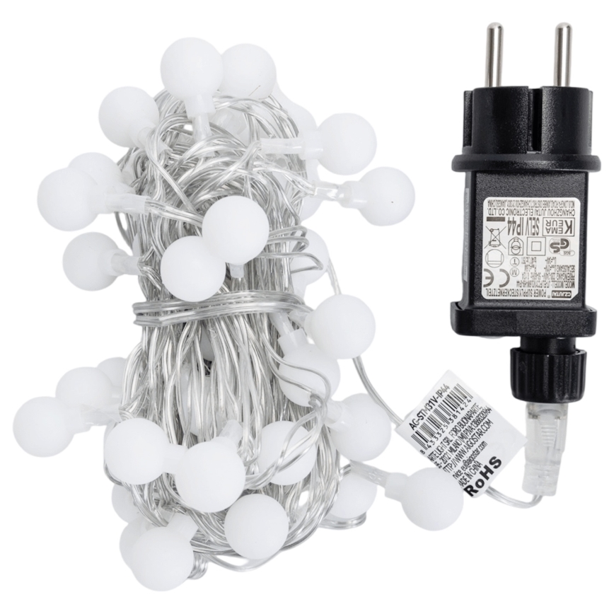 Aigostar - LED lauko dekoratyvinė girlianda 50xLED/8 funkcijų 5 m IP44 šiltai balta