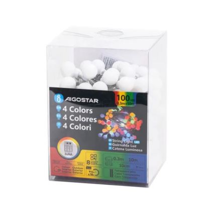 Aigostar - LED Lauko  girlianda 100xLED/3xAA/8 funkcijų 10,3 m IP44 daugiaspalvė