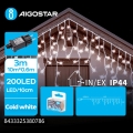 Aigostar - LED lauko girlianda 200 LED/8 funkcijų 13x0,6m IP44 šaltai balta
