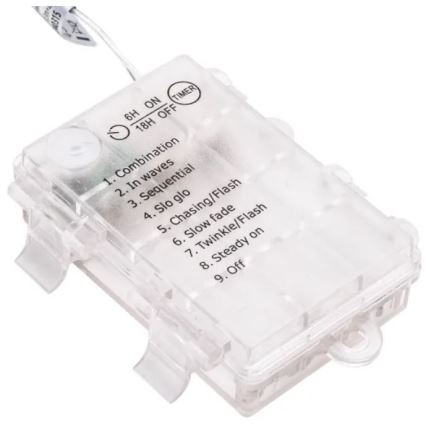 Aigostar-LED Lauko girlianda 25xLED/3xAA/8 funkcijos 2,8 m IP44 šiltai balta