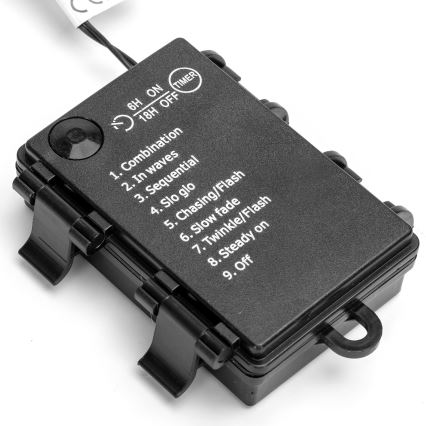 Aigostar - LED lauko girlianda, 300 LED, 8 šviesos režimai, maitinimas 3×AA, ilgis 15,3 m, IP44, daugiaspalvė