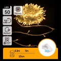 Aigostar - LED lauko girlianda 50 LED / 8 režimų, 3x AA, 5,3 m, IP44, šiltai balta