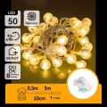 Aigostar - LED lauko girlianda 50xLED/3xAA/8 funkcijų 5,3 m IP44 šiltai balta
