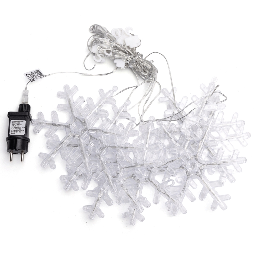 Aigostar - lauko LED girlianda, 84 LED / 8 funkcijų, 1,2×1 m, IP44, šiltai balta, su snaigėmis