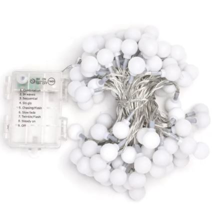 Aigostar - LED Lauko Kalėdinė girlianda 100xLED/3xAA/8 funkcijos 10,3 m IP44 šalta balta