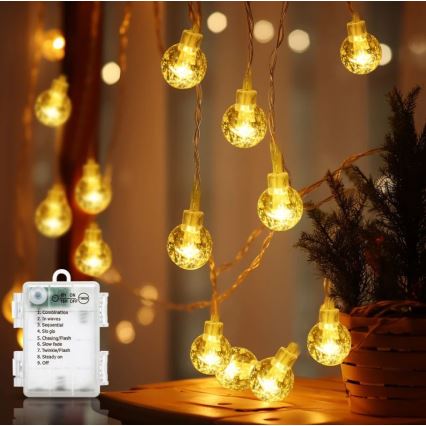 Aigostar - LED Lauko Kalėdinė girlianda 100xLED/3xAA/8 funkcijos 10,3 m IP44 šilta balta
