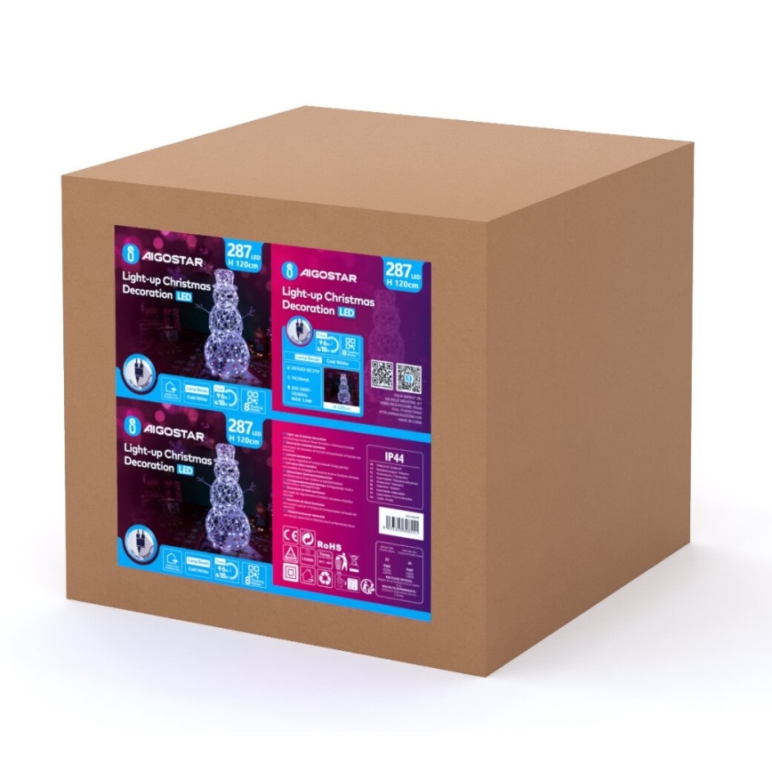 Aigostar - LED Lauko Kalėdinė dekoracija 3,6W/31/230V 6500K 120cm IP44 Sniego senis