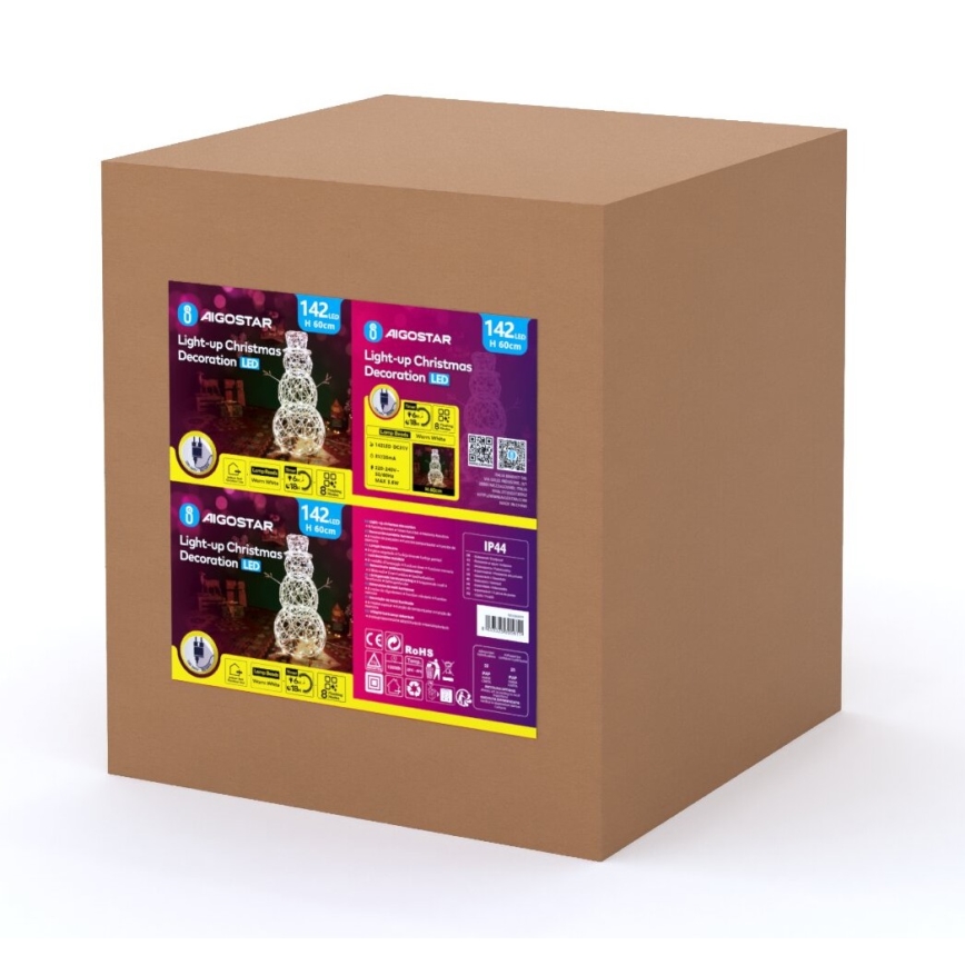 Aigostar - LED Lauko Kalėdinė dekoracija LED/3,6W/31/230V 2700K 60 cm IP44 Sniego senis