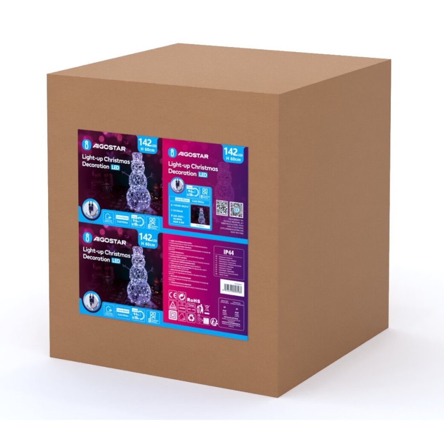 Aigostar - LED Lauko Kalėdinė dekoracija LED/3,6W/31/230V 6500K 60 cm IP44 Sniego senis