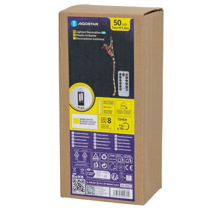 Aigostar - LED lauko kalėdinė dekoracija LED/4xAA IP44 parašiutuojantis Kalėdų Senelis