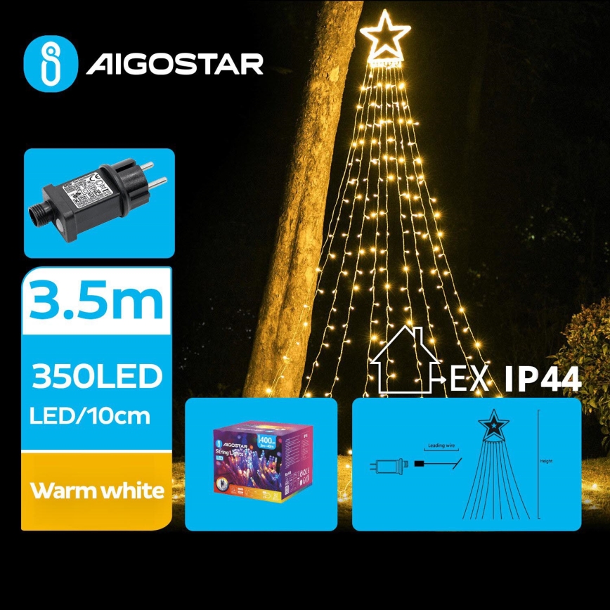 Aigostar - LED Lauko Kalėdinė dekoracija LED/6W/230V 3,5m IP44 šiltai balta