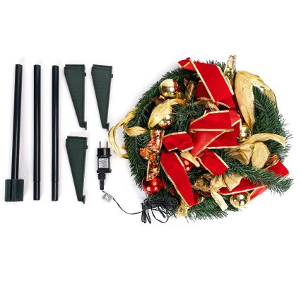 Aigostar - LED lauko kalėdinė eglutė 100xLED 1,5m IP44 raudona šaltai balta