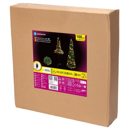 Aigostar - LED lauko kalėdinis medis, 100 LED, 1,5 m, IP44, žalias su šiltai baltomis lemputėmis