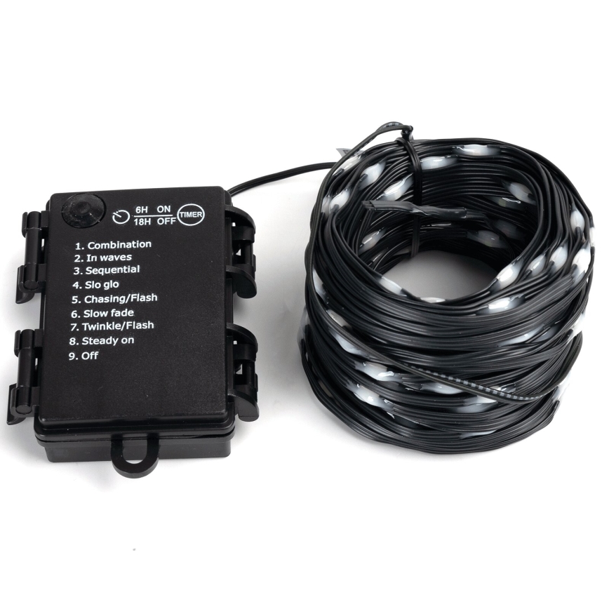 Aigostar-LED Lauko kalėdinė girlianda 100xLED/8 funkcijos 3xAA 10,3 m IP44 daugių spalvų