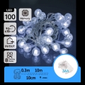 Aigostar - LED Lauko kalėdinė girlianda 100xLED/3xAA/8 funkcijų 10,3 m IP44 šaltai balta