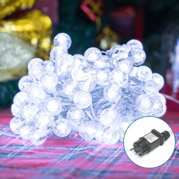 Aigostar - LED Lauko Kalėdinė girlianda 100xLED/8 funkcijos 13m IP44 šalta balta