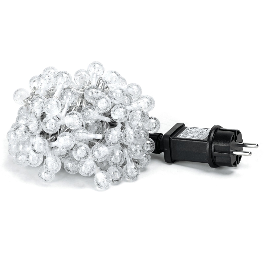 Aigostar - LED Lauko Kalėdinė girlianda 100xLED/8 funkcijos 13m IP44 šalta balta