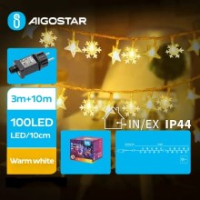 Aigostar - LED Lauko Kalėdinė girlianda 100xLED/8 funkcijos 13m IP44 šilta balta