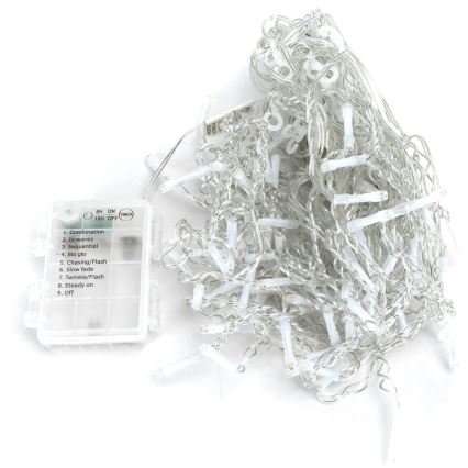 Aigostar-LED Lauko Kalėdinė girlianda 100xLED/8 funkcijos 3xAA 8x0,6m IP44 šilta balta
