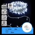 Aigostar - LED lauko kalėdinė girlianda 100xLED/8 funkcijų/3xAA 10,3m IP44 šaltai balta