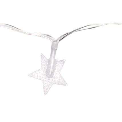 Aigostar - LED lauko kalėdinė girlianda 100 LED / 8 režimų 3xAA 10 m IP44 šaltai balta