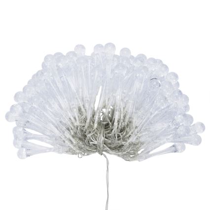 Aigostar - LED lauko kalėdinė girlianda 100xLED/8 funkcijų 3xAA 10m IP44 šaltai balta lašo formos