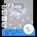 Aigostar - LED Lauko kalėdinė girlianda 100xLED/8 funkcijų 3xAA 3,3m IP44 šaltai balta