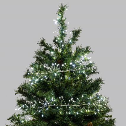 Aigostar - LED Lauko kalėdinė girlianda 100xLED/8 funkcijų 3xAA 3,3m IP44 šaltai balta