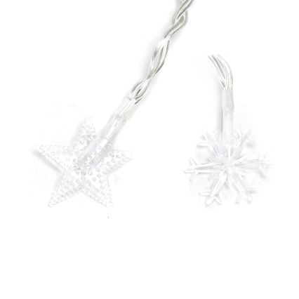 Aigostar - LED lauko girlianda, 100 LED / 8 režimai, 3xAA, 10 m, IP44, šiltai balta, žvaigždės