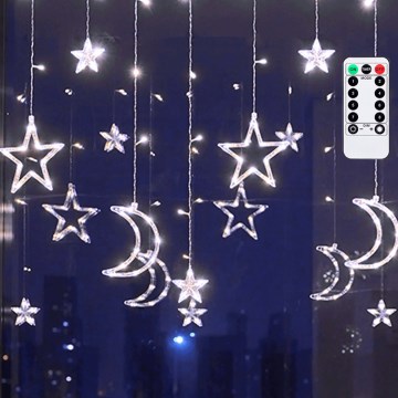 Aigostar - LED lauko kalėdinė girlianda 120xLED/6W/230V/8 funkcijų 3x0,6m IP44 šaltai balta + nuotolinis valdymas
