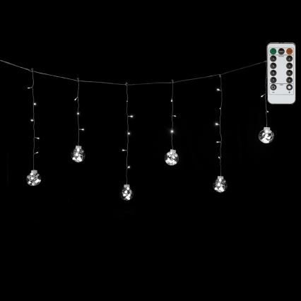 Aigostar - LED lauko kalėdinė girlianda 120xLED/8 funkcijos 3x0,6m IP44 šaltai balta + nuotolinis valdymas