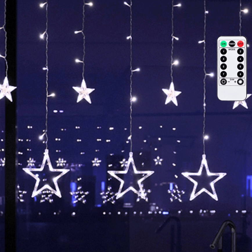 Aigostar - LED lauko kalėdinė girlianda 120xLED/8 funkcijų 3x0,6 m IP44 šaltai balta + nuotolinis valdymas