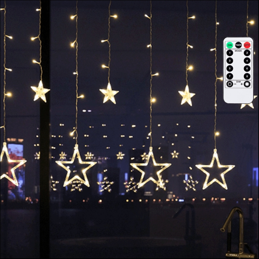 Aigostar - LED lauko girlianda 120xLED/8 funkcijų 3x0,6 m IP44 šiltai balta + nuotolinis valdymas