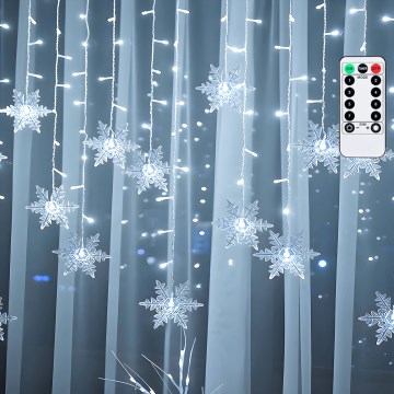 Aigostar - LED lauko kalėdinė girlianda 120xLED/8 funkcijų 3x0,7m IP44 šaltai balta + nuotolinis valdymas