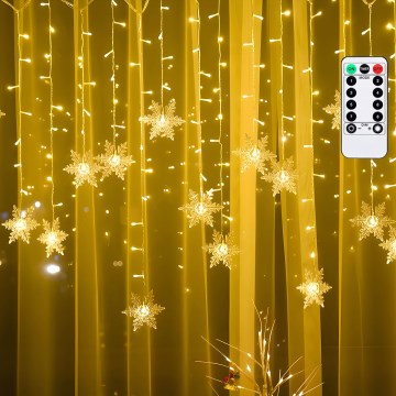 Aigostar - LED lauko kalėdinė girlianda 120xLED/8 funkcijų 3x0,7m IP44 šiltai balta + nuotolinio valdymo pultas