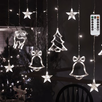 Aigostar - LED lauko kalėdinė girlianda 120xLED/8 režimai 3x0,6m IP44 šaltai balta + nuotolinis pultas