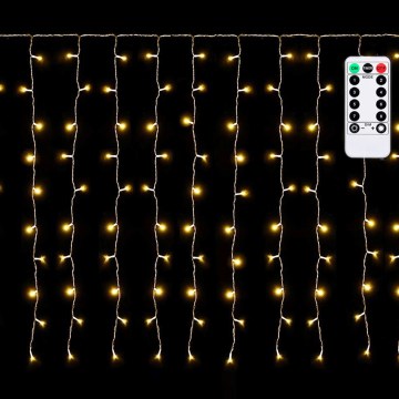 Aigostar - LED lauko kalėdinė girlianda 150 LED/6 W/230 V/8 funkcijų 1,5 x 1 m IP44 šilta balta + su nuotoliniu pulteliu