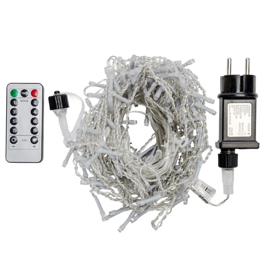 Aigostar - LED lauko kalėdinė girlianda 150xLED/6W/230V/8 funkcijų 1,5x1m IP44 šilta balta + nuotolinis valdymas