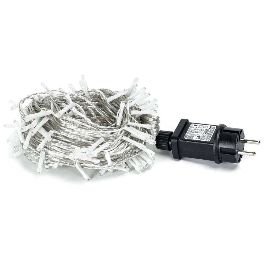 Aigostar - LED Lauko Kalėdinė girlianda 150xLED/8 funkcijos 18m IP44 šalta balta
