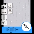 Aigostar - LED lauko kalėdinė girlianda 156xLED/8 funkcijų 4,2x1,2m IP44 šaltai balta