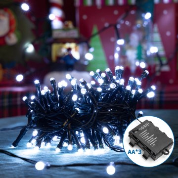Aigostar - LED Lauko Kalėdinė girlianda 200xLED/8 funkcijos 10,3m IP44 šalta balta