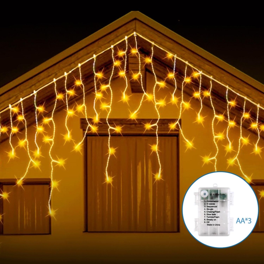 Aigostar - LED Lauko Kalėdinė girlianda 200xLED/8 funkcijos 13x0,6m IP44 šilta balta