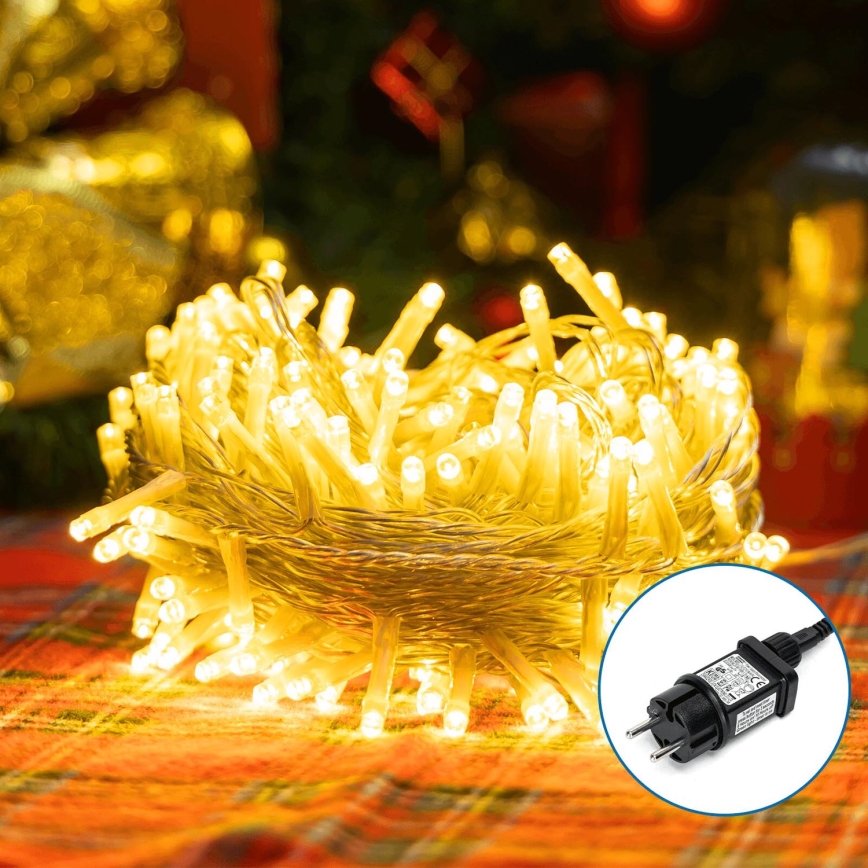 Aigostar - LED Lauko Kalėdinė girlianda 200xLED/8 funkcijos 23m IP44 šilta balta