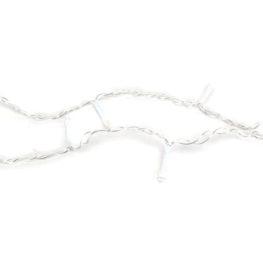 Aigostar-LED Lauko Kalėdinė girlianda 200xLED/8 funkcijos 3xAA 6x1,5m IP44 šilta balta