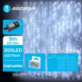 Aigostar - LED Lauko Kalėdinė girlianda 200xLED/8 funkcijos 5x2m IP44 šalta balta