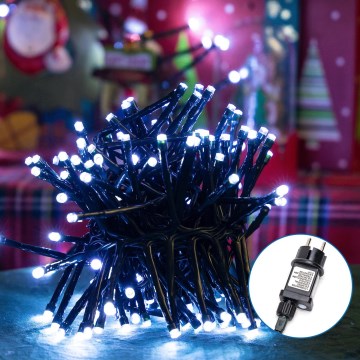 Aigostar - LED Lauko Kalėdinė girlianda 200xLED/8 funkcijos 8m IP44 šalta balta