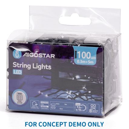 Aigostar - LED Lauko kalėdinė girlianda 200xLED/8 funkcijų 3xAA 10,3m IP44 rožinė