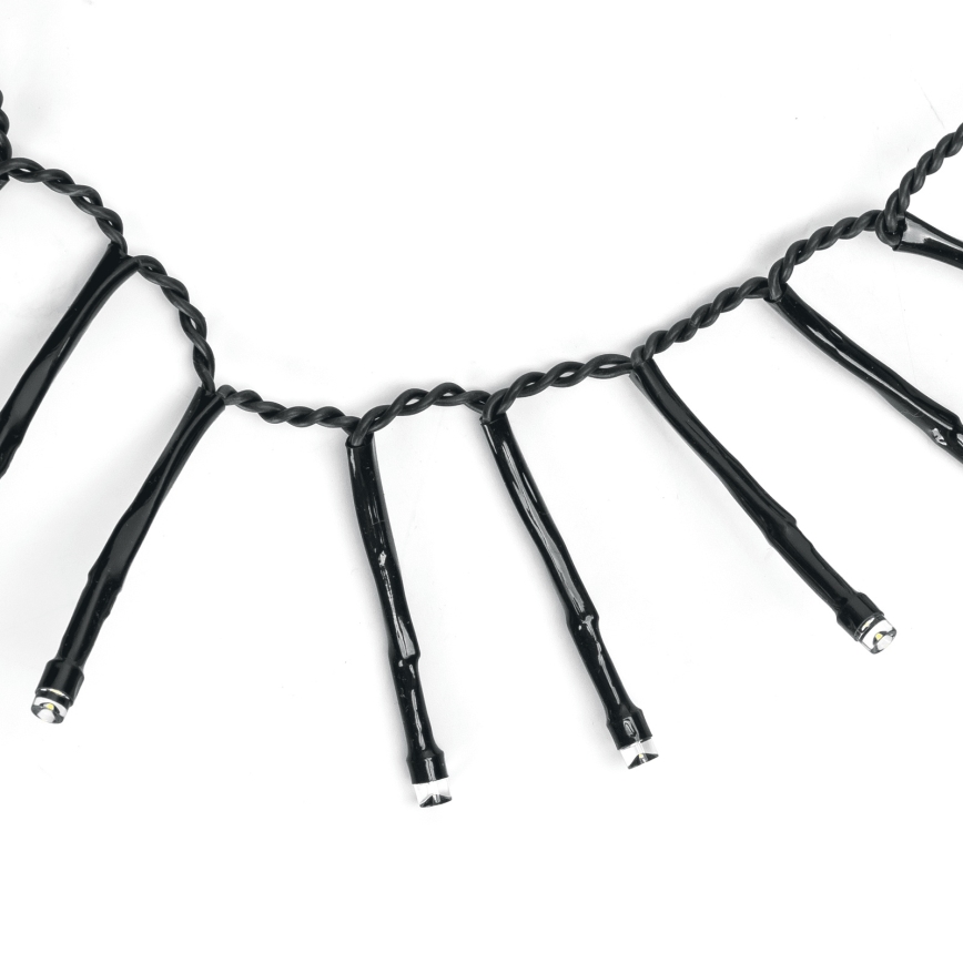 Aigostar - LED lauko kalėdinė girlianda 200xLED/8 funkcijų 3xAA 5,3 m IP44 šaltai balta