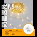 Aigostar - LED lauko kalėdinė girlianda 200xLED/8 režimų 3xAA 6,3m IP44 šiltai balta